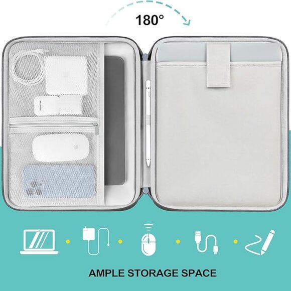 NEW! Faux Leather Laptop Computer Carrying Case w/Plush Pocket & Velcro Strap - Picture 3 of 15